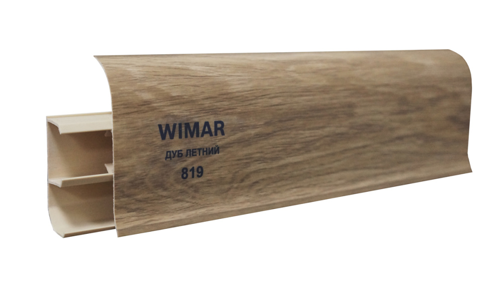 Картинка Плинтус со съемной панелью ПВХ Вимар/WIMAR 68мм 2,5м Дуб Летний 819