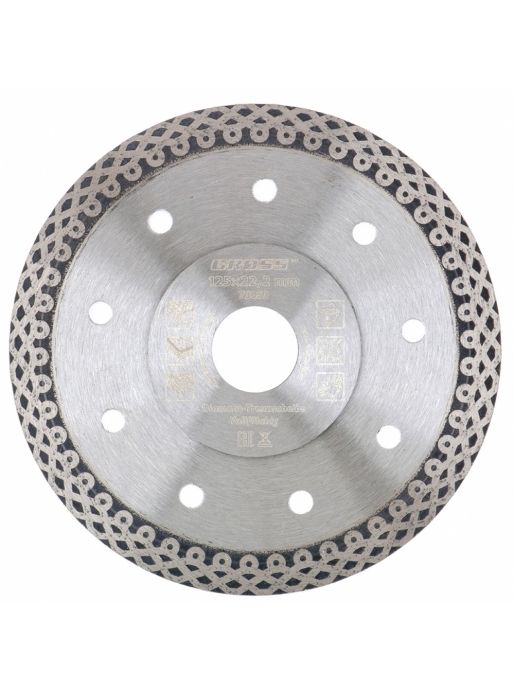 Картинка Круг/ диск  алмазный GROSS тонкий сплошной, мокрое резанье 180*22,2 