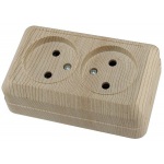 Картинка Выключатель 2 кл  10A  СОСНА   ЛАДОГА  открытой установки IP20