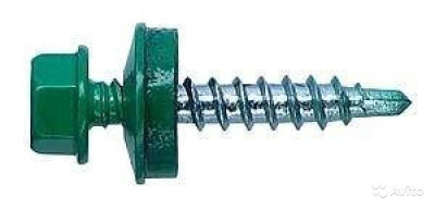 Превью Саморез кровельный 4,8*51 мм RAL 6002 (зеленый) головока ф8