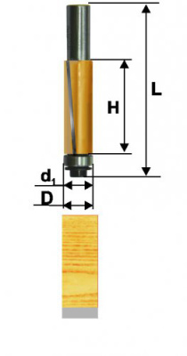 Превью Фреза кромочная, прямая Ф 19*50,8 мм / хвостовик 12 mm / ЭНКОР