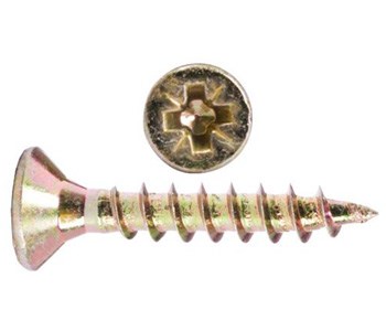 Картинка Саморез универсальный желтый цинк POZY 3*44