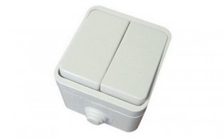 Картинка Выключатель 2 кл  10A  белый  ОРЕЛЬ ОУ IP44