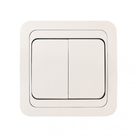 Картинка Выключатель 2 клав. 10А МИМОЗА белый