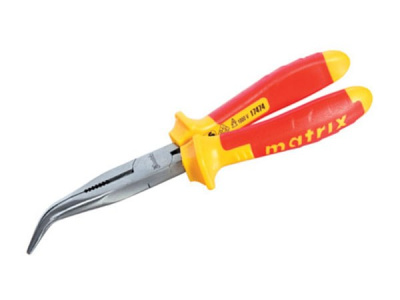 Превью Длинногубцы 160 мм изогнутые insulated,  двухкомпонентные рукоятки// MATRIX PROFESSIONAL