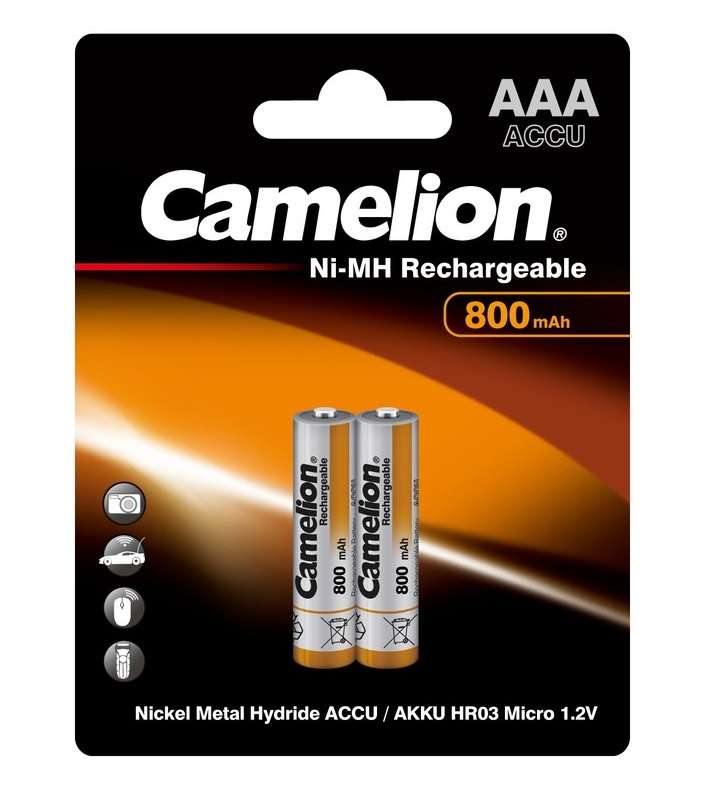 Картинка Аккумулятор Camelion HR03 BP2 800 мАч 2/24
