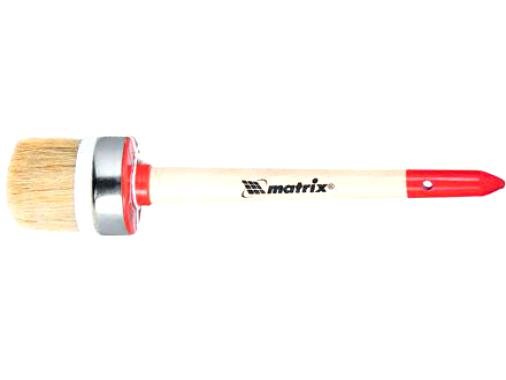 Картинка Кисть круглая Профи №6 (30 мм.), натуральная щетина, деревянная ручка / MATRIX