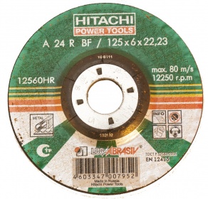 Картинка Круг зачистной металл 180х6х22 А24/HITACHI